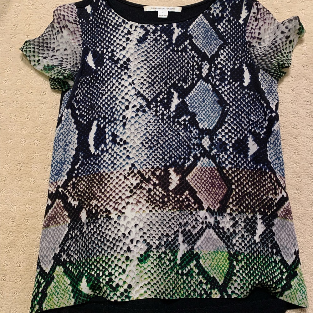 DVF faux python silk tshirt.